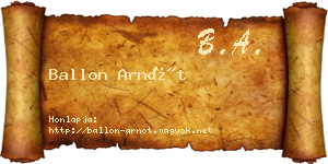 Ballon Arnót névjegykártya